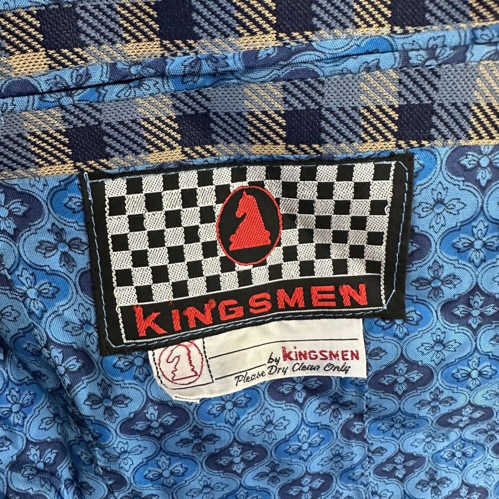 kingsmen blue plaid blazer coat womens Size M - Picture 3 of 3